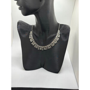 Silver Rhinestone Statement Necklace NWOT